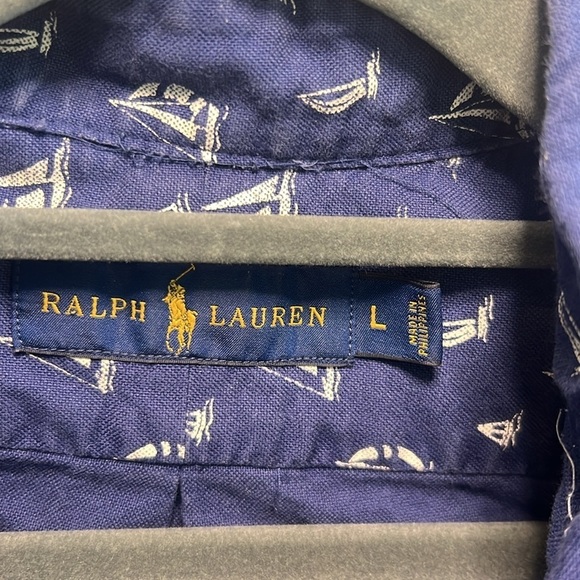 Polo Ralph Lauren Short Sleeve Button Down with Sailboats - Picture 2 of 4